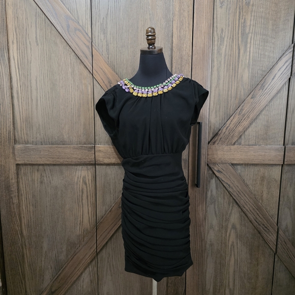 cinq a sept Dresses & Skirts - Cinq à Sept Black Dress with Colorful Beaded Neckline